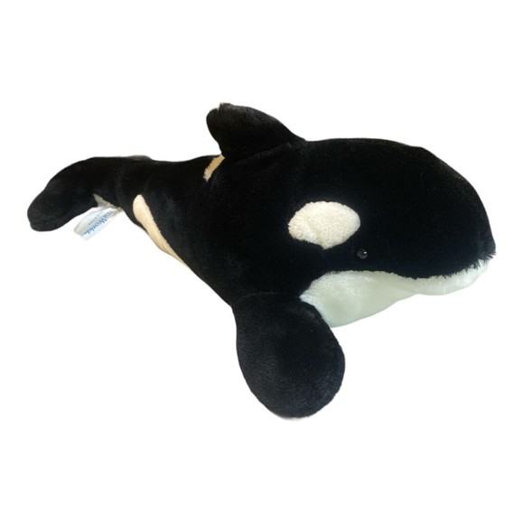 SeaWorld Shamu 15” Plush Stuffed Animal Toy Orca Killer Whale Black & White - Picture 1 of 7